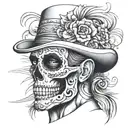 day of the dead man tattoo design idea
