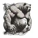 bald gay "muscle bear" with a belly tattoo design idea