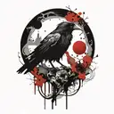 gothic raven  tattoo design idea