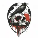 gothic raven  tattoo design idea