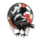 gothic raven  tattoo design idea