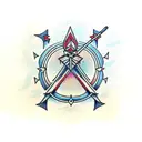 bow and arrow with name tattoo design idea