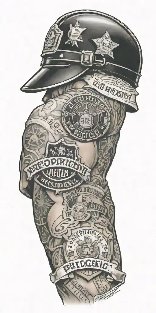 Las Vegas metropolitan police officer yankees tattoo design idea