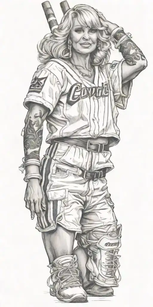 corvette cheerleader tattoo design idea