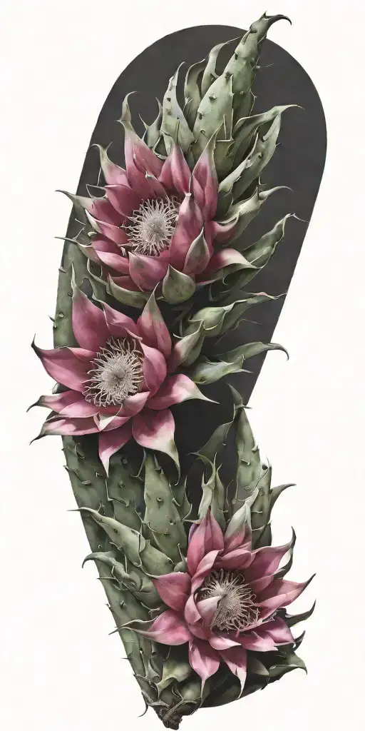dragon fruit flower tattoo design idea