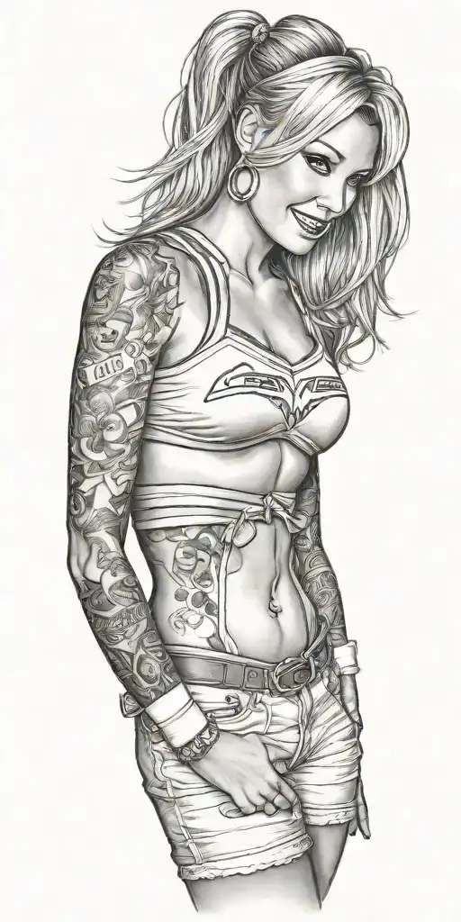 corvette cheerleader tattoo design idea