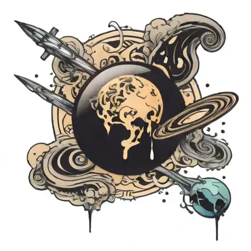 pluto planet earth tattoo design idea