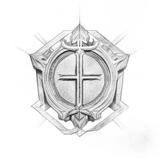 Christian Cross crown above  tattoo design idea
