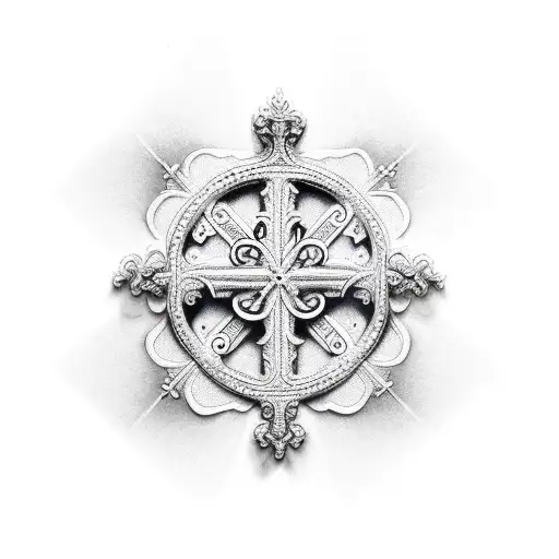 cross with crown tattoo design idea