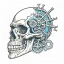 cross-section of skull 3d tattoo tattoo design idea
