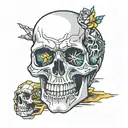 cross-section of skull 3d tattoo tattoo design idea
