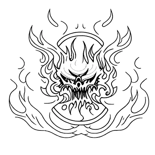 An open buring book with flames tattoo design idea