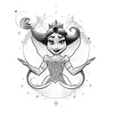 Disney princess with color tattoo design idea