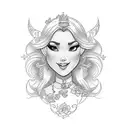 Disney princess with color tattoo design idea