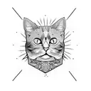 Cat holding a gun tattoo design idea