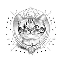 Cat holding a gun tattoo design idea