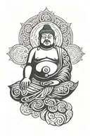 fat buddha tattoo design idea
