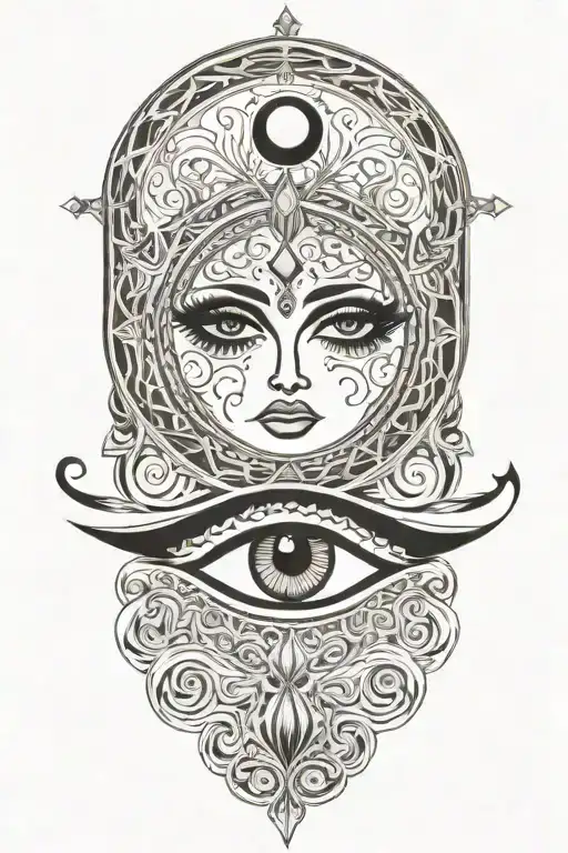love Arabic women eye surrounded being thrown nd gemini as two tattoo design idea