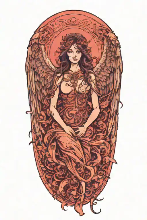 love angel loyalty passion romance pain tattoo design idea
