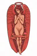 love angel loyalty passion romance pain tattoo design idea
