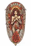 love angel loyalty passion romance pain tattoo design idea