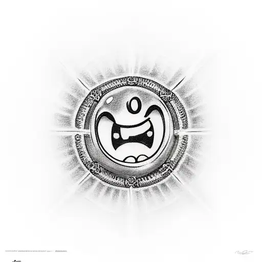 bullethole smiley tattoo design idea