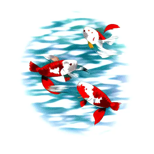 koi carp swimming against the current tattoo design idea