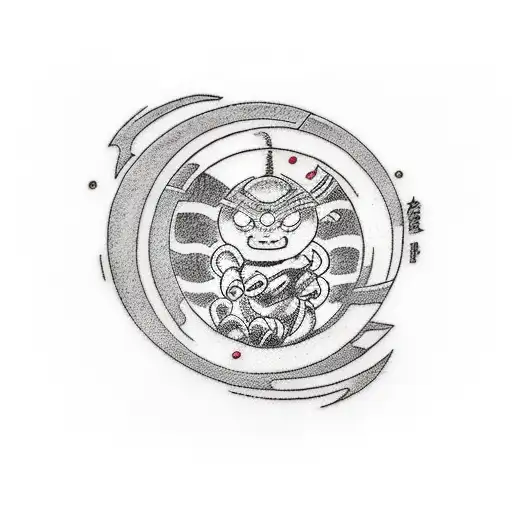 dragon ball z with record vinyls incorporated into it tattoo design idea