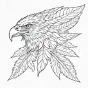 name in a eagle feather  tattoo design idea