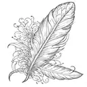 name in a eagle feather  tattoo design idea