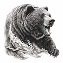 black roaring bear with deep meaning tattoo design tattoo design idea