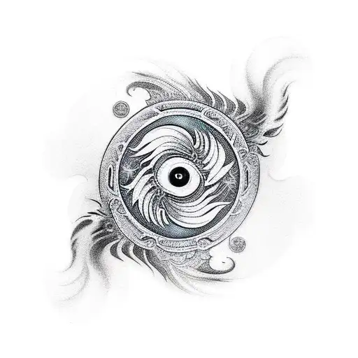 Yin and Yang Phoenix y dragon tattoo design idea