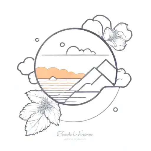 Sunset tattoo design idea