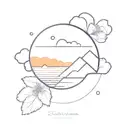 Sunset tattoo design idea