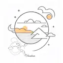 Sunset tattoo design idea