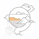 Sunset tattoo design idea
