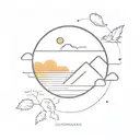 Sunset tattoo design idea
