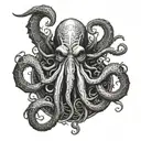 forward facing cthulhu tattoo design idea