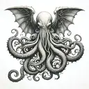 forward facing cthulhu tattoo design idea