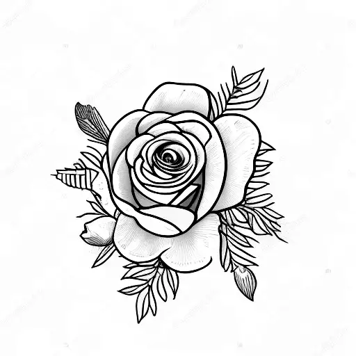 Bouqet of birth flowers. 1 flower for January, 2 for month of May, 3 for July, 3 for  August, 3 for December.  tattoo design idea