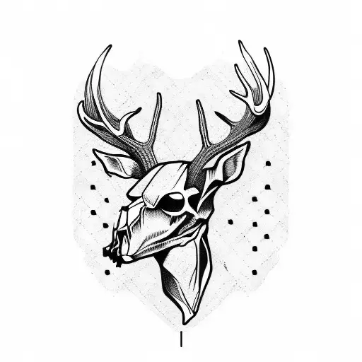 deer skull tattoo design idea