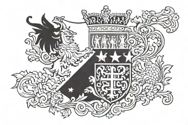 Czech flag no colors tattoo design idea