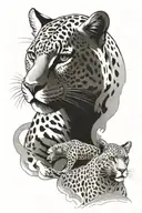 Jaguar versus cougar tattoo design idea