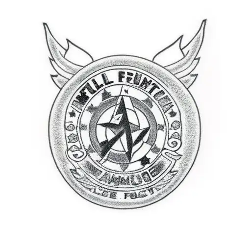 full body antifa pin up girl, face mask tattoo design idea