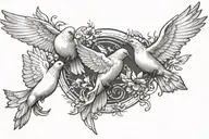 doves flying tattoo design idea