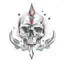 dagger with skull tattoo design idea