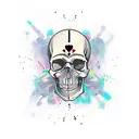 dagger with skull tattoo design idea