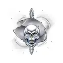 dagger with skull tattoo design idea