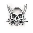 dagger with skull tattoo design idea