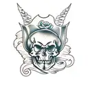 dagger with skull tattoo design idea